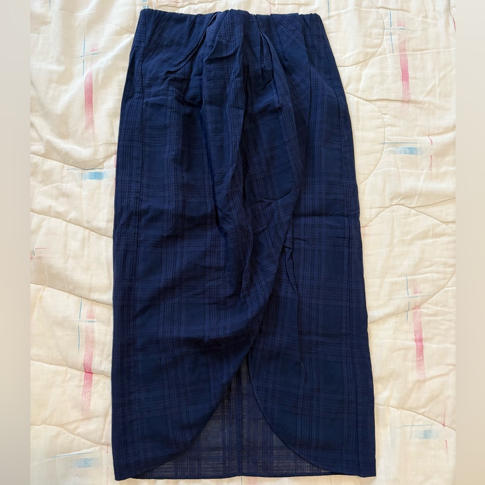 WILFRED Pursuit Midi Blue Tulip Skirt, Size 0